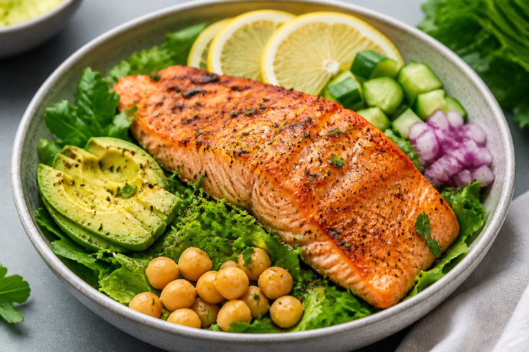 Lemon Garlic Salmon Salad Bowls – Fresh, Bright, and Satisfying