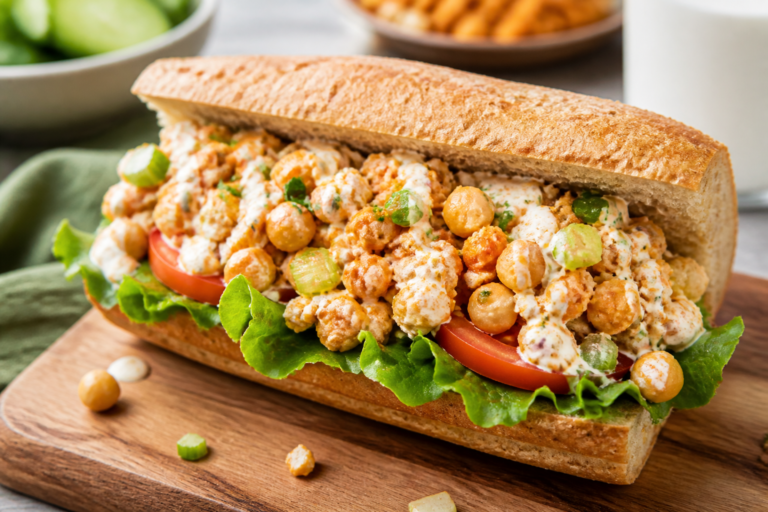 Buffalo Ranch Chickpea Chicken Salad – A Bold, Creamy, High-Protein Favorite