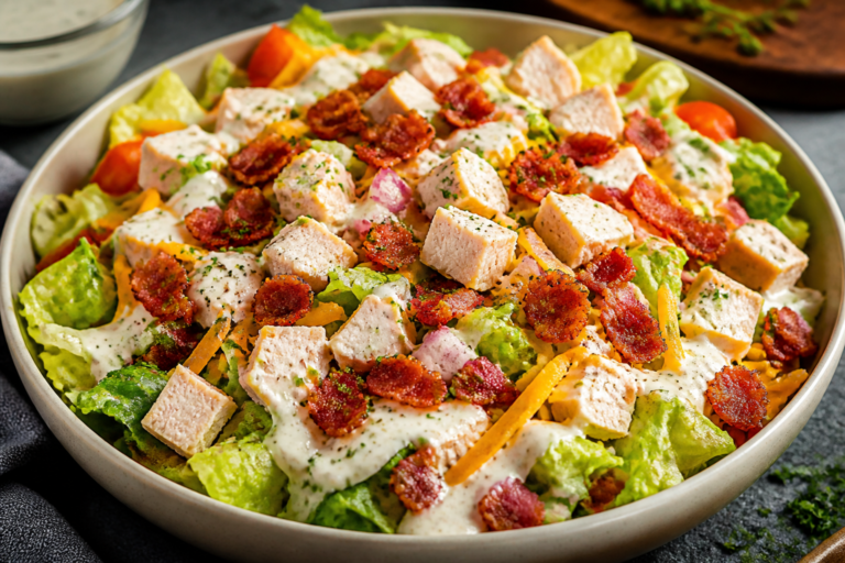 Loaded Turkey Bacon Ranch Salad – A Hearty, Fresh, Crowd-Pleasing Favorite