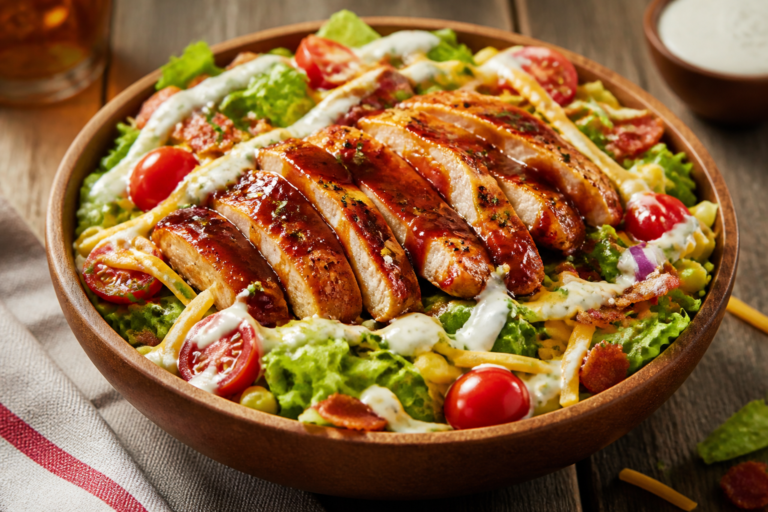 Honey BBQ Chicken Ranch Salad – Sweet, Smoky, and Satisfying