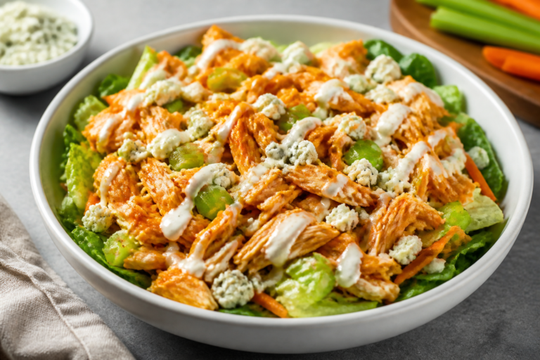 Creamy Buffalo Chicken Salad Bowl – A Tangy, Satisfying Lunch