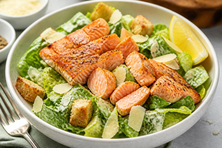 High Protein Salmon Caesar Salad – A Fresh, Filling Classic
