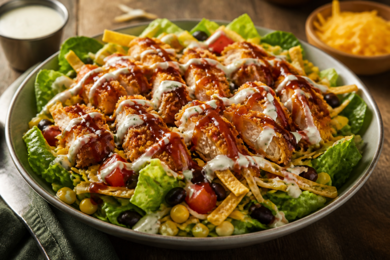 Crispy BBQ Ranch Chicken Salad – Fresh, Crunchy, and Full of Flavor