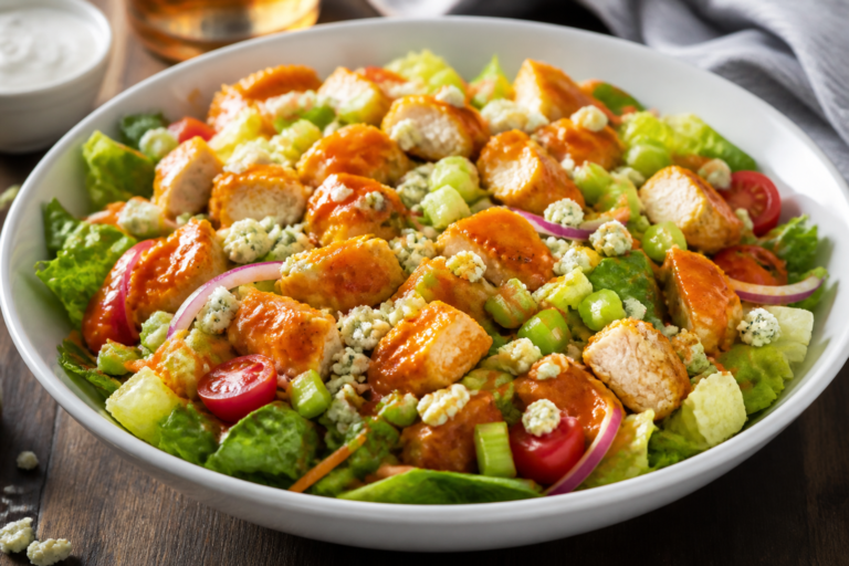 Buffalo Chicken Blue Cheese Salad – A Bold, Crunchy, and Satisfying Meal