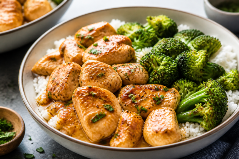Garlic Butter Chicken & Broccoli Bowls – Simple, Comforting, and Weeknight-Friendly