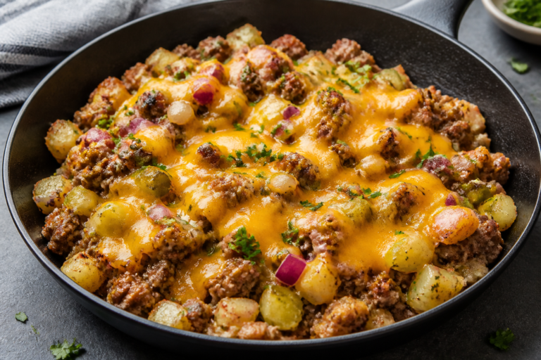High Protein Cheeseburger Skillet – Fast, Filling, and Flavor-Packed