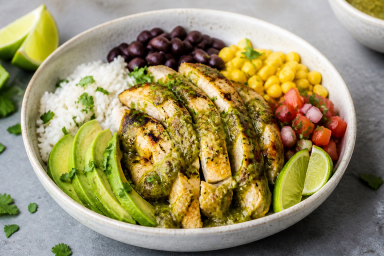Salsa Verde Chicken Bowls – Bright, Zesty, and Easy