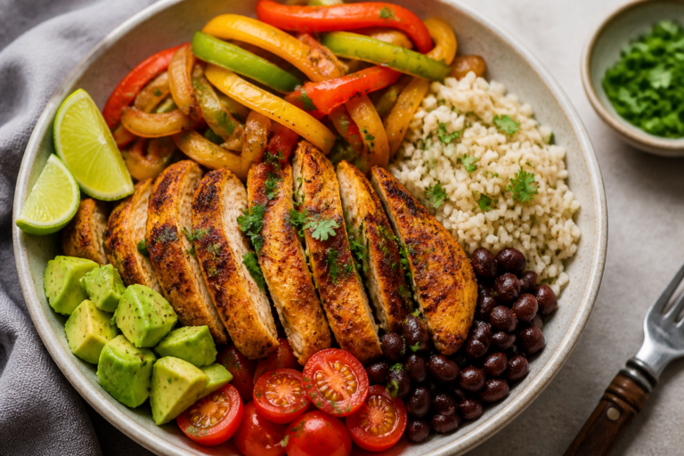 High Protein Chicken Fajita Bowls – Flavor-Packed Meal Prep You’ll Actually Crave