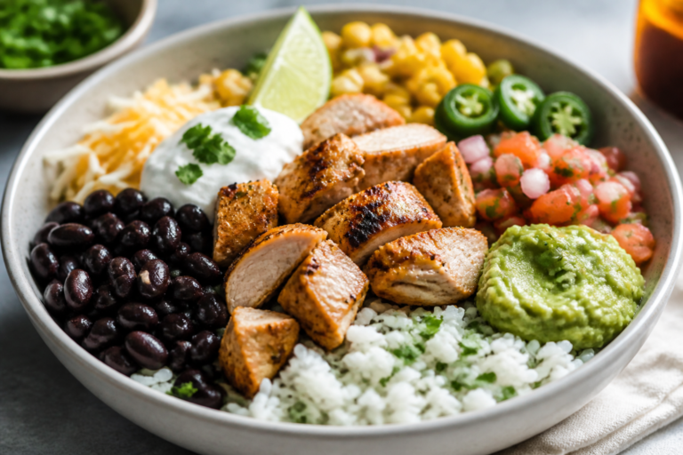 Easy Chicken Burrito Bowls – A Fast, Flavor-Packed Weeknight Favorite