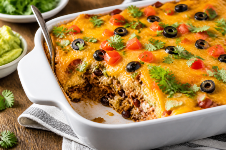 Easy Chicken Taco Casserole – A Cozy, Crowd-Pleasing Weeknight Favorite