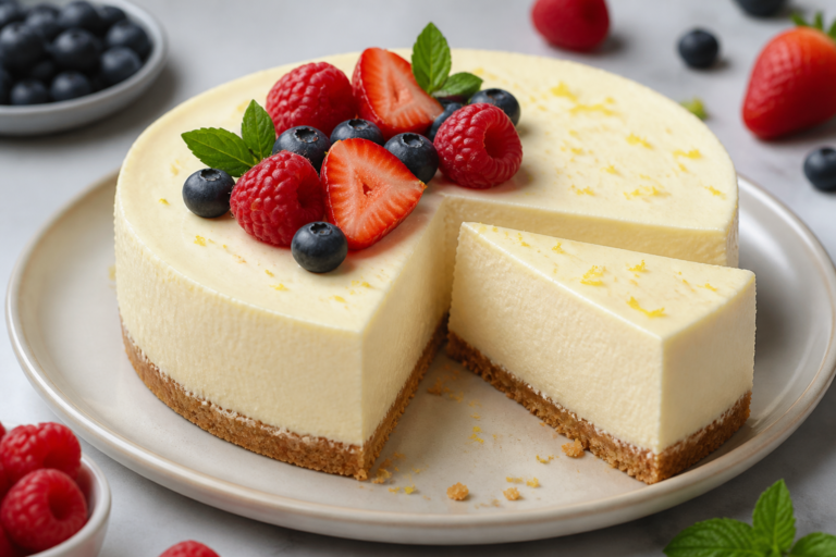 No-Bake High Protein Cheesecake – Creamy, Light, and Ready in Minutes