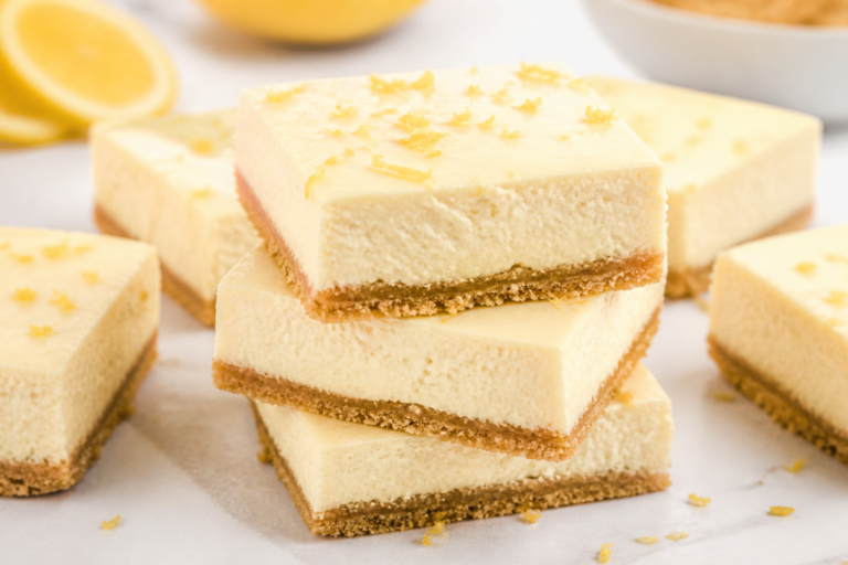 High Protein Lemon Cheesecake Bars – Bright, Creamy, and Satisfying