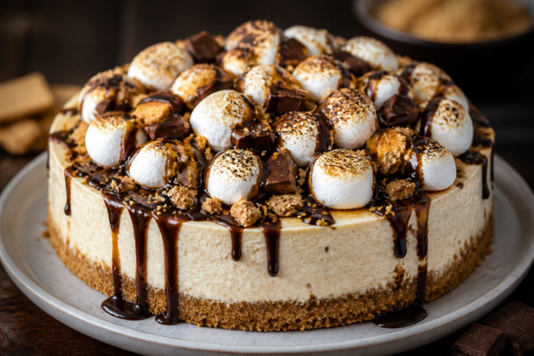High Protein S’mores Cheesecake – A Lighter Take on a Campfire Classic