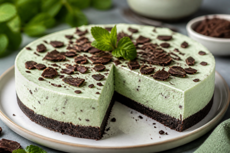 High Protein Mint Chocolate Cheesecake – Creamy, Fresh, and Satisfying