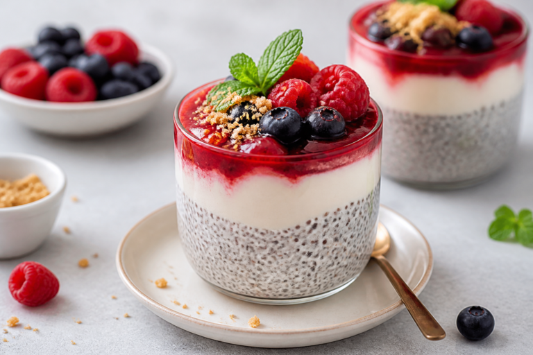 High Protein Cheesecake Chia Pudding – Creamy, Satisfying, and Easy