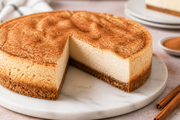 High Protein Cinnamon Sugar Cheesecake – A Cozy, Lighter Take on a Classic