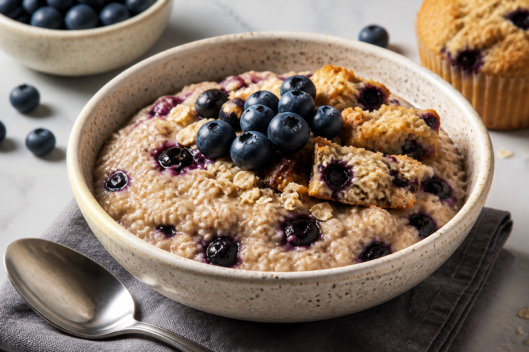 Blueberry Muffin Protein Oatmeal – A Cozy, High-Protein Breakfast You’ll Crave