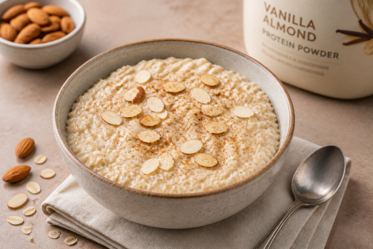 Vanilla Almond Protein Oatmeal – A Cozy, High-Protein Breakfast Bowl