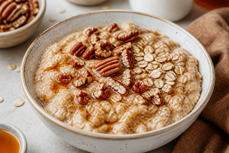 Maple Pecan Protein Oatmeal – Cozy, Nutty, and Satisfying