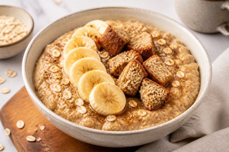 Banana Bread High Protein Oatmeal – Cozy Flavor, Satisfying Fuel
