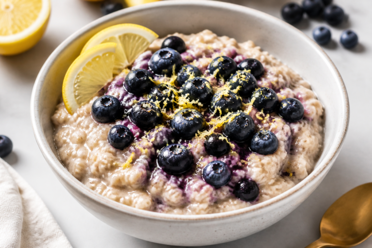 Lemon Blueberry Protein Oatmeal – Bright, Fresh, and Satisfying