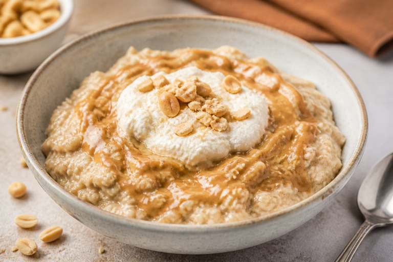 Peanut Butter Cheesecake Protein Oatmeal – A Creamy, Satisfying Breakfast