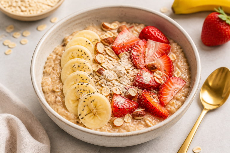 Strawberry Banana Protein Oatmeal – A Creamy, Energizing Breakfast