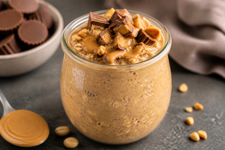 Peanut Butter Cup High Protein Overnight Oats – A Creamy, Satisfying Make-Ahead Breakfast