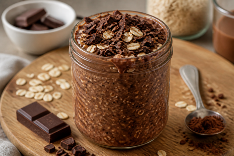 Double Chocolate High Protein Overnight Oats – A Creamy, Make-Ahead Breakfast