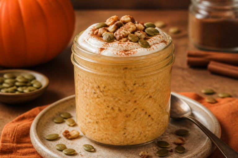 Pumpkin Spice High Protein Overnight Oats – Cozy Flavor, Easy Mornings