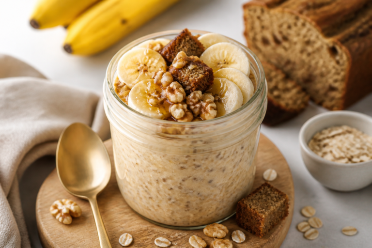 Banana Bread High Protein Overnight Oats – A Cozy, Make-Ahead Breakfast