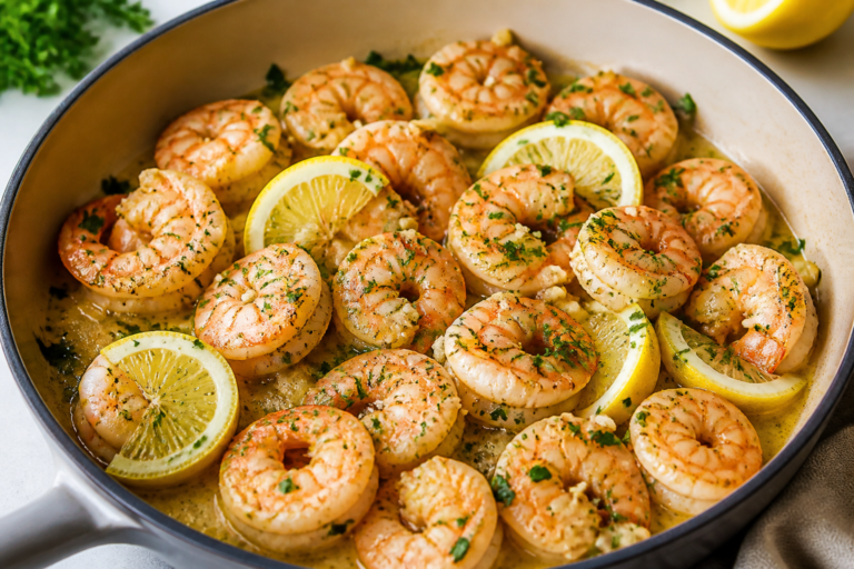 High Protein Lemon Garlic Shrimp Skillet – Fast, Fresh, and Flavor-Packed