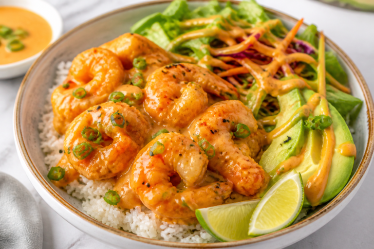 Air Fryer Bang Bang Shrimp Protein Bowls – Crispy, Saucy, and Satisfying