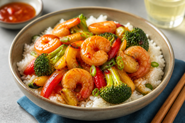 Sweet Chili Shrimp & Veggie Bowls – Bright, Saucy, and Ready Fast