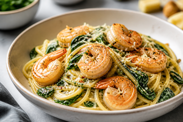 High Protein Shrimp & Spinach Pasta – A Fast, Satisfying Weeknight Dinner