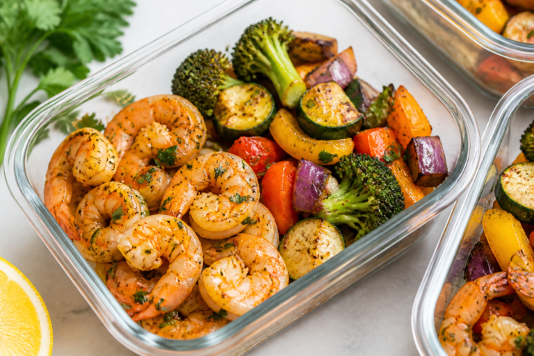 Garlic Shrimp & Roasted Veggies Meal Prep – Simple, Flavorful, and Ready for the Week
