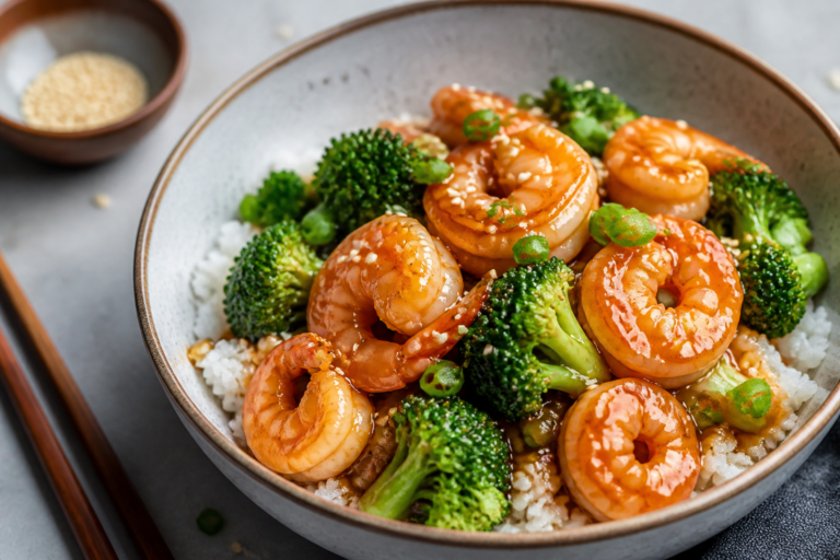 Sticky Sesame Shrimp & Broccoli Bowls – Fast, Flavorful, Weeknight-Friendly