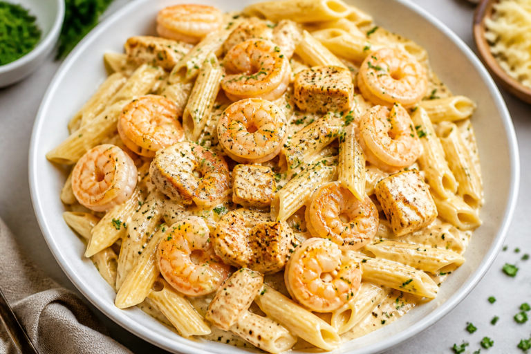 Creamy Garlic Shrimp & Protein Penne – A Comforting, High-Protein Pasta Dish