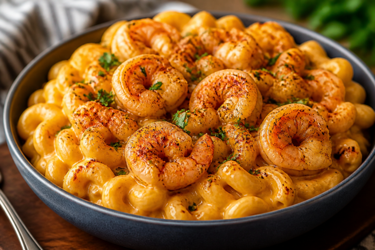Cajun Shrimp Protein Mac & Cheese – Creamy Comfort With a Spicy Kick