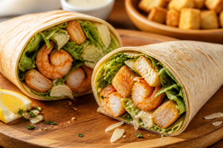 Crispy Shrimp Protein Caesar Wraps – A Fresh, Crunchy Lunch You’ll Crave