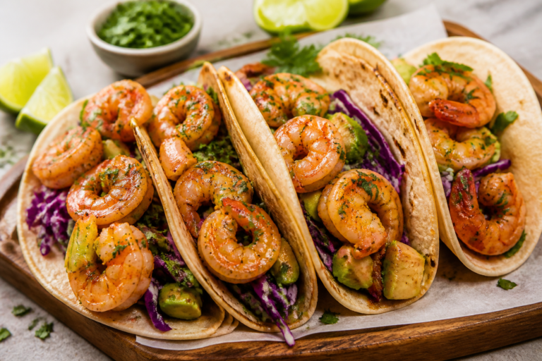 Garlic Butter Shrimp Protein Tacos – Fast, Flavorful, and Satisfying