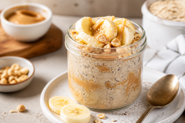 Peanut Butter Banana High Protein Overnight Oats – A Creamy, Satisfying Make-Ahead Breakfast