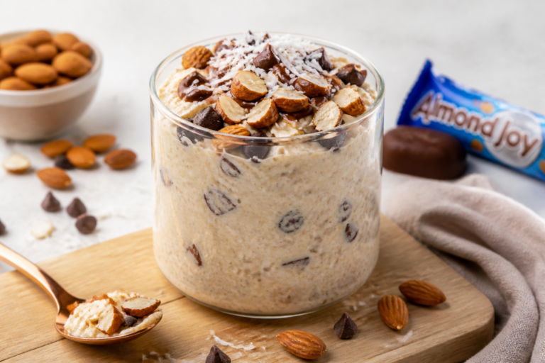 Almond Joy High Protein Overnight Oats – Creamy, Chocolatey, and Satisfying