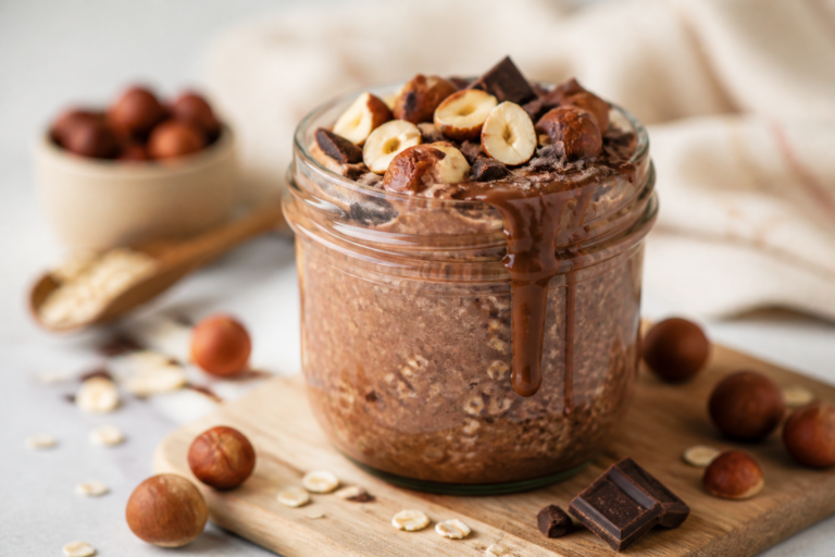 Chocolate Hazelnut Protein Overnight Oats – A Creamy, Make-Ahead Breakfast