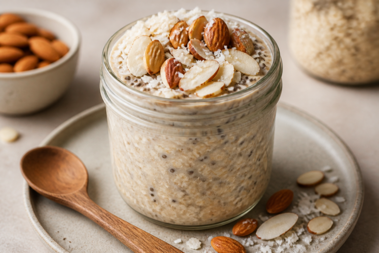 Coconut Almond Protein Overnight Oats – A Creamy, Make-Ahead Breakfast