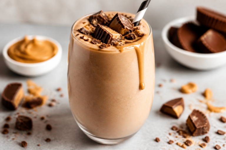 Peanut Butter Cup High Protein Smoothie – Creamy, Chocolatey, and Satisfying