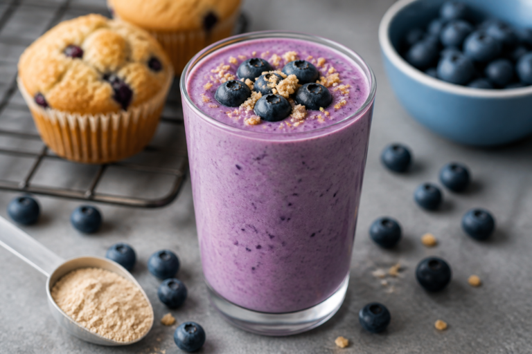 Blueberry Muffin Protein Smoothie – A Cozy, High-Protein Breakfast in a Glass