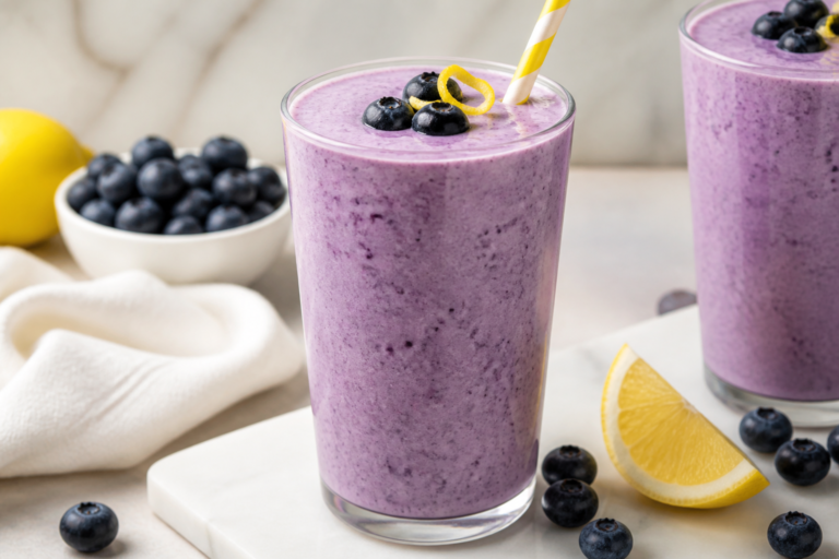 Lemon Blueberry Protein Smoothie – Bright, Creamy, and Satisfying