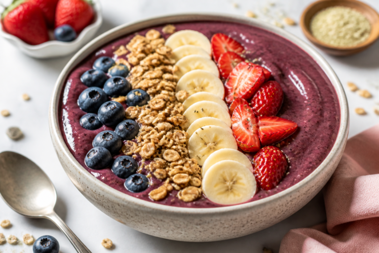 Protein-Packed Acai Smoothie Bowl – A Bright, Satisfying Breakfast