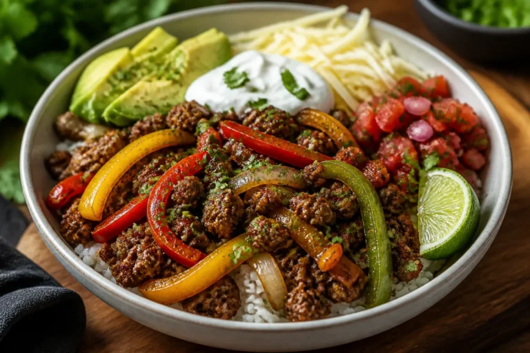 High Protein Ground Beef Fajita Bowls – Fresh, Fast, and Satisfying